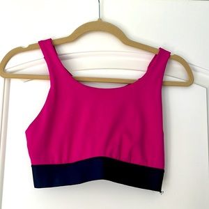 Athleta pink cross back sports bra size xs